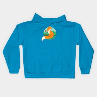 Fox and Landscape Kids Hoodie